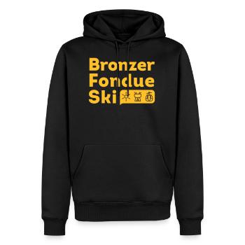 Bronzer, Fondue, Ski - Männer Premium Bio Hoodie - Schwarz - Vorne - Nico (187cm)