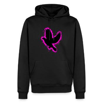 Silhouette schattenbild Pink und Schwarz Umriss - Männer Premium Bio Hoodie - Schwarz - Vorne - Nico (187cm)