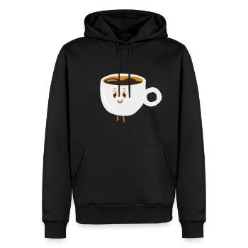 Coffee cup laugh gift idea - Men’s Premium Organic Hoodie - black - Front - Nico (187cm)
