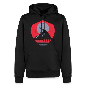 Panorama in den Bergen | Natur Wandern Aussicht - Männer Premium Bio Hoodie - Schwarz - Vorne - Nico (187cm)