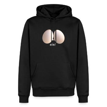 Eier - Männer Premium Bio Hoodie - Schwarz - Vorne - Nico (187cm)