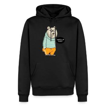 Dude Bear - Männer Premium Bio Hoodie - Schwarz - Vorne - Nico (187cm)