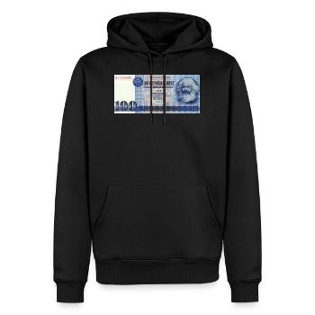 100 marks de la RDA - Sweat à capuche Premium bio Homme - noir - Devant - Nico (187cm)