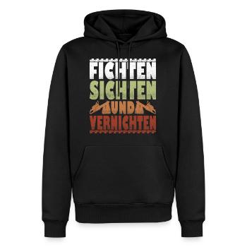 Holz Forstwirt Geschenk - Männer Premium Bio Hoodie - Schwarz - Vorne - Nico (187cm)