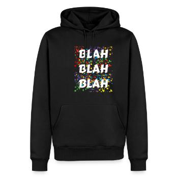 BLAh BLAh BLAh - Männer Premium Bio Hoodie - Schwarz - Vorne - Nico (187cm)