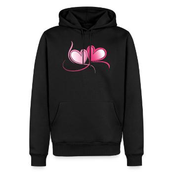 Heart meeting - Men’s Premium Organic Hoodie - black - Front - Nico (187cm)