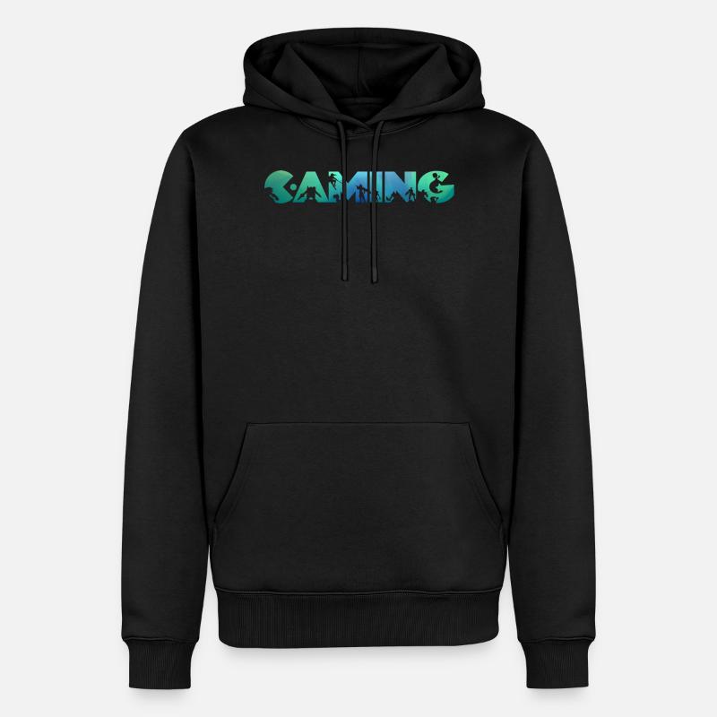 Jeu 2 - Sweat à capuche Premium bio Homme - noir