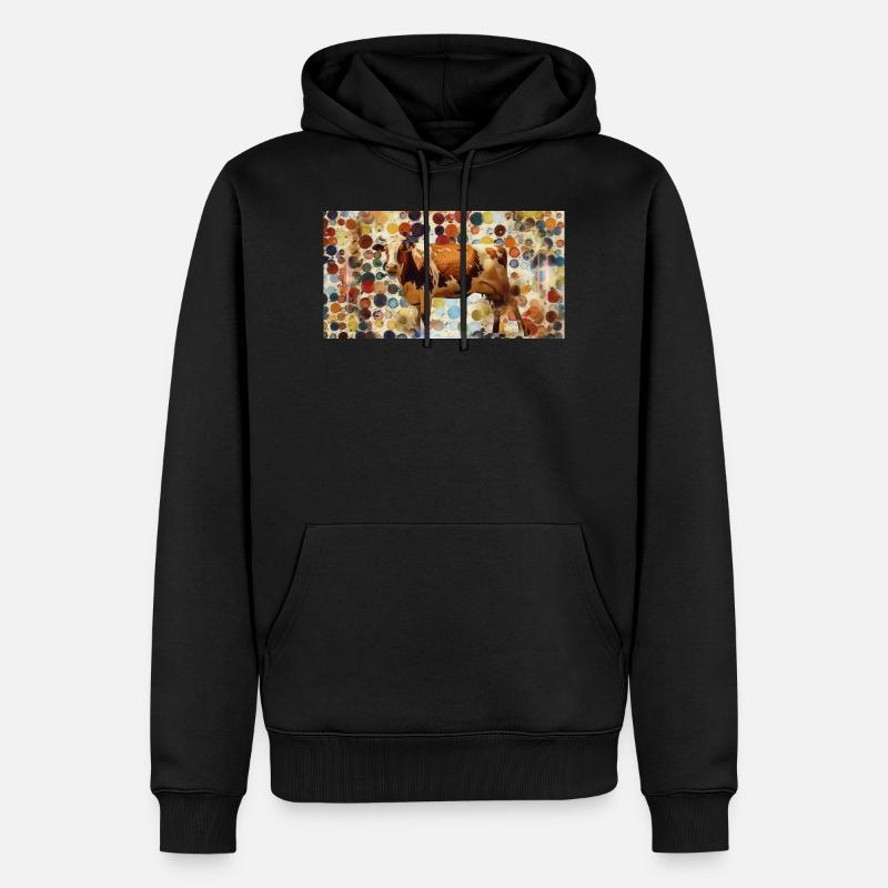 vache - Sweat à capuche Premium bio Homme - noir