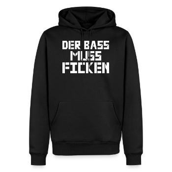 La basse doit se faire ! - Sweat à capuche Premium bio Homme - noir - Devant - Nico (187cm)