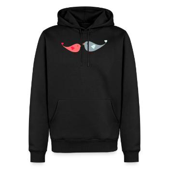 Verleibte Liebesvögel - Männer Premium Bio Hoodie - Schwarz - Vorne - Nico (187cm)