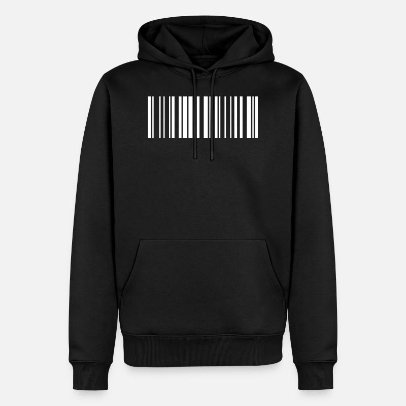 Barcode White - Sweat à capuche Premium bio Homme - noir