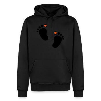 baby feet heart - Men’s Premium Organic Hoodie - black - Front - Nico (187cm)