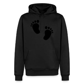 pieds de bébé - Sweat à capuche Premium bio Homme - noir - Devant - Nico (187cm)
