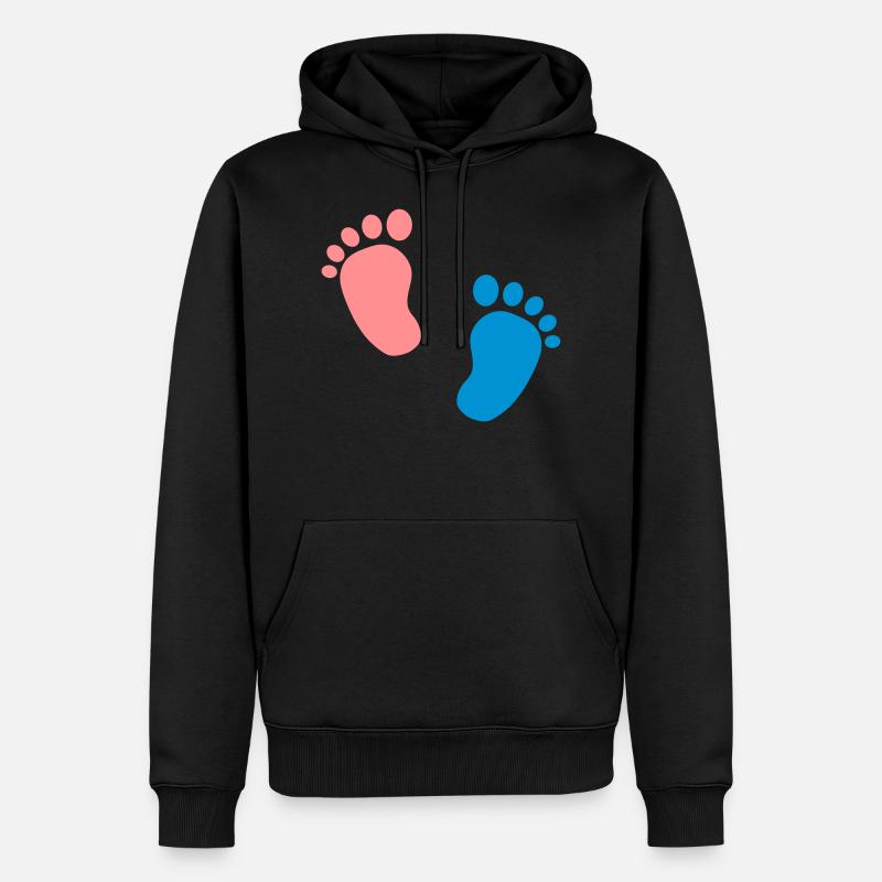 pieds de bébé - Sweat à capuche Premium bio Homme - noir