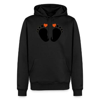 bébé pieds coeur - Sweat à capuche Premium bio Homme - noir - Devant - Nico (187cm)