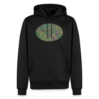 Kette - Männer Premium Bio Hoodie - Schwarz - Vorne - Nico (187cm)