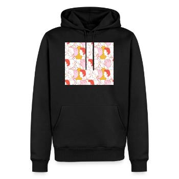 WoMen - Sweat à capuche Premium bio Homme - noir - Devant - Nico (187cm)