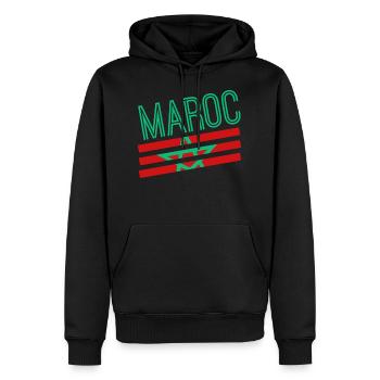 Marokko - Männer Premium Bio Hoodie - Schwarz - Vorne - Nico (187cm)