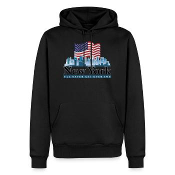 New York - Sweat à capuche Premium bio Homme - noir - Devant - Nico (187cm)