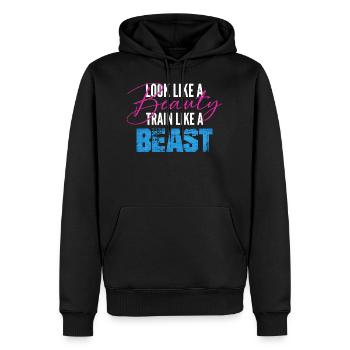 Sehen Sie wie ein Schönheitszug wie ein Tier aus - Männer Premium Bio Hoodie - Schwarz - Vorne - Nico (187cm)