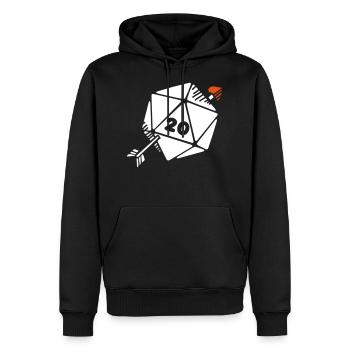 Pen and paper arrow dice heart - Sweat à capuche Premium bio Homme - noir - Devant - Nico (187cm)