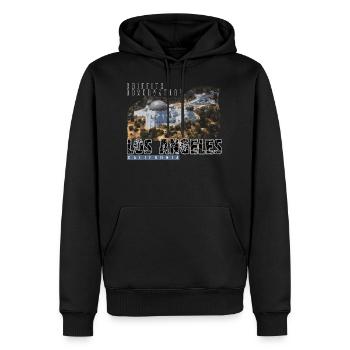 Los Angeles - Männer Premium Bio Hoodie - Schwarz - Vorne - Nico (187cm)