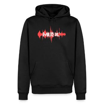 Musique police fréquence fréquences graphique rouge - Sweat à capuche Premium bio Homme - noir - Devant - Nico (187cm)