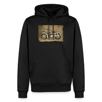 Deutscher Motorrad Oldtimer Photoart 1.0 - Männer Premium Bio Hoodie - Schwarz - Vorne - Nico (187cm)