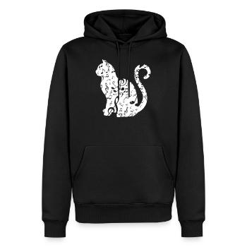 musique de chat musique de musique cadeau - Sweat à capuche Premium bio Homme - noir - Devant - Nico (187cm)