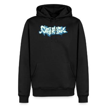 GRAFFITI - Männer Premium Bio Hoodie - Schwarz - Vorne - Nico (187cm)