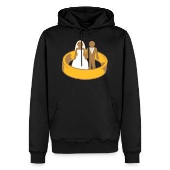 amant couple robe équipe rond cercle se marier rin - Sweat à capuche Premium bio Homme - noir - Devant - Nico (187cm)