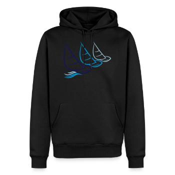 équipe club 3 hobby marins marins vagues bateau à voile - Sweat à capuche Premium bio Homme - noir - Devant - Nico (187cm)