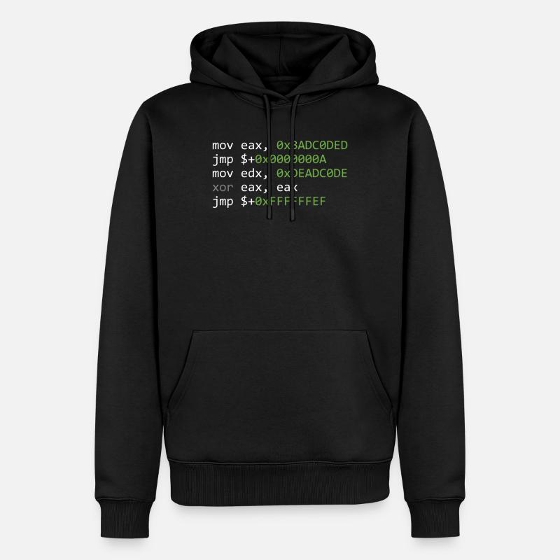code - Männer Premium Bio Hoodie - Schwarz