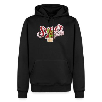 Super cactus - Sweat à capuche Premium bio Homme - noir - Devant - Nico (187cm)