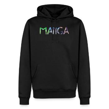 MANGA - Sweat à capuche Premium bio Homme - noir - Devant - Nico (187cm)