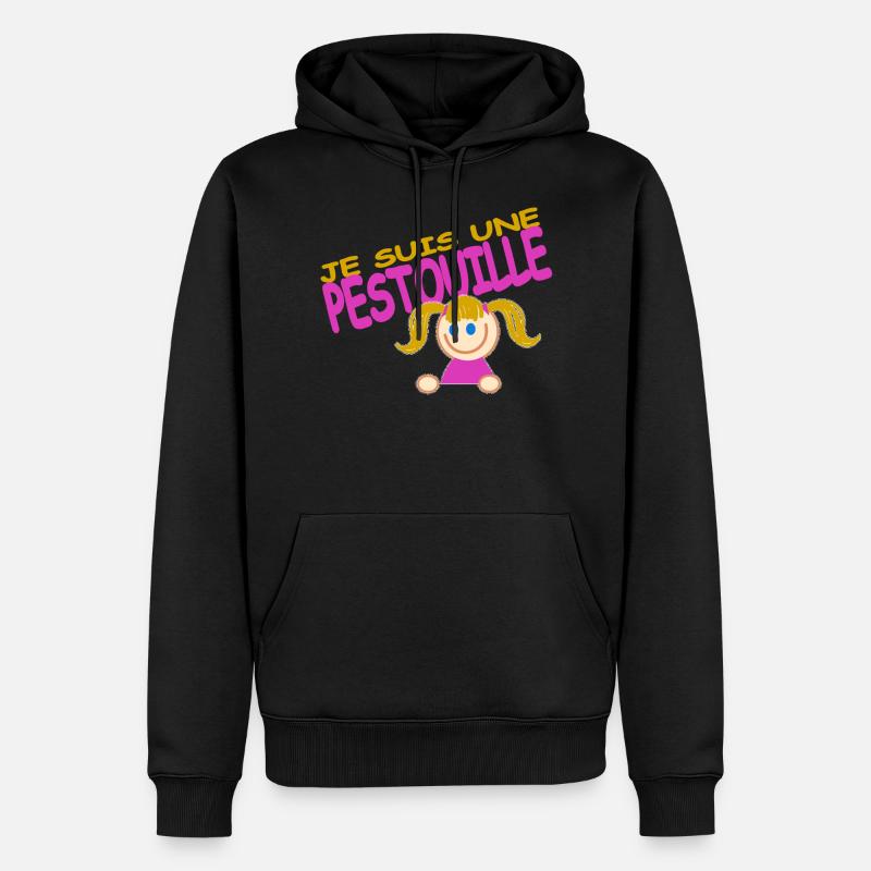 Pestouille - Sweat à capuche Premium bio Homme - noir