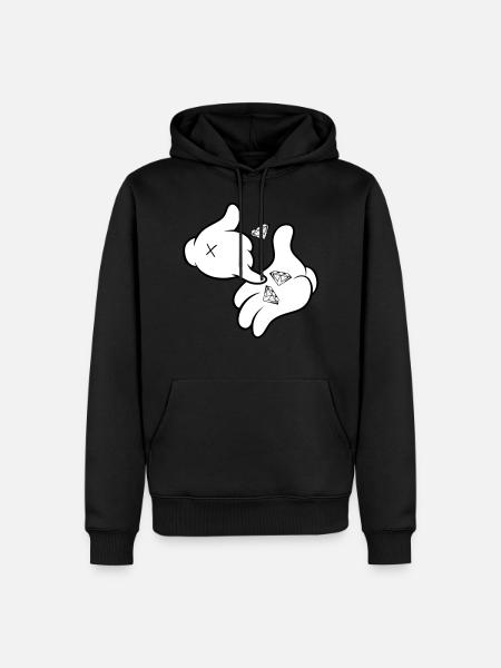 Comic Hands Diamonds - Männer Premium Bio Hoodie - Schwarz