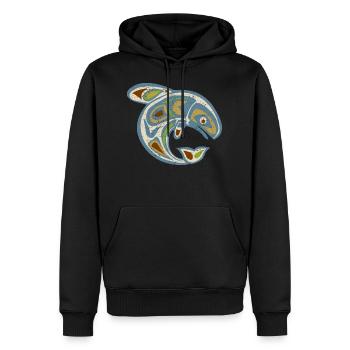 Native American Totem ORCA Killer Whale 3 - Männer Premium Bio Hoodie - Schwarz - Vorne - Nico (187cm)