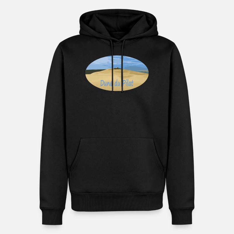 Dune du Pilat Image - Sweat à capuche Premium bio Homme - noir