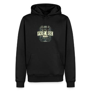 Paroles cool - Sweat à capuche Premium bio Homme - noir - Devant - Nico (187cm)