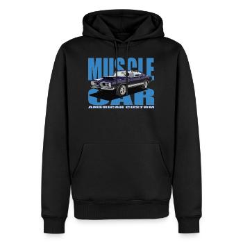 MuscleCar - Sweat à capuche Premium bio Homme - noir - Devant - Nico (187cm)