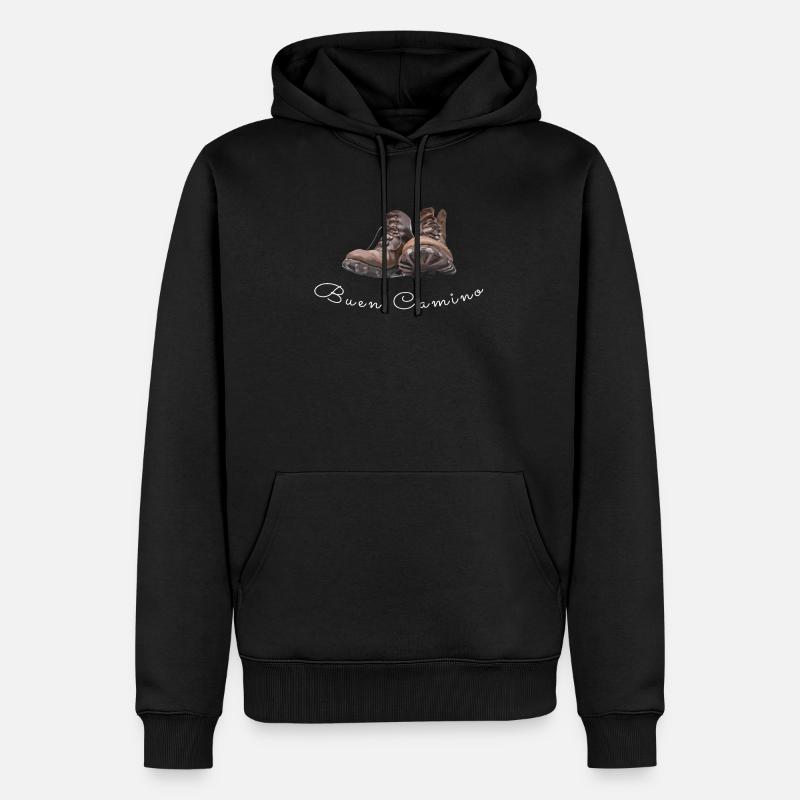 Buen Camino Cadeau du Chemin de Saint-Jacques - Sweat à capuche Premium bio Homme - noir