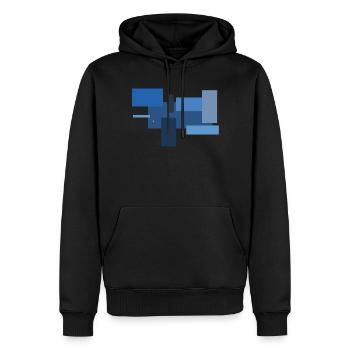 rectangle - Sweat à capuche Premium bio Homme - noir - Devant - Nico (187cm)