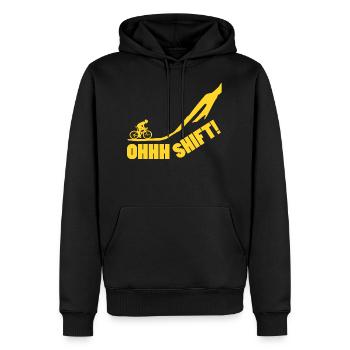 Road Bike Mountain Bike Oh Shift - Men’s Premium Organic Hoodie - black - Front - Nico (187cm)