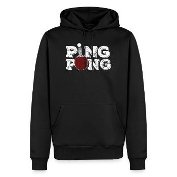 Tennis de table Ping Pong - Sweat à capuche Premium bio Homme - noir - Devant - Nico (187cm)
