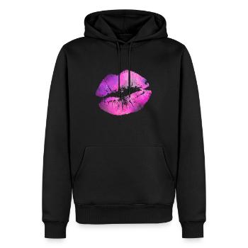 lèvres - Sweat à capuche Premium bio Homme - noir - Devant - Nico (187cm)