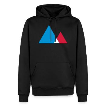 Triangle cadeau formes et couleurs montagnes - Sweat à capuche Premium bio Homme - noir - Devant - Nico (187cm)