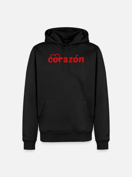 corazón - Sweat à capuche Premium bio Homme - noir