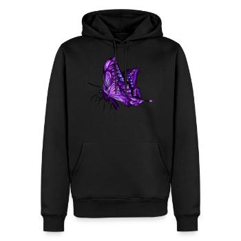 Schmetterling Falter Violett Lila Geschenk - Männer Premium Bio Hoodie - Schwarz - Vorne - Nico (187cm)