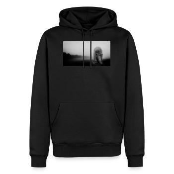 DARK - Men’s Premium Organic Hoodie - black - Front - Nico (187cm)